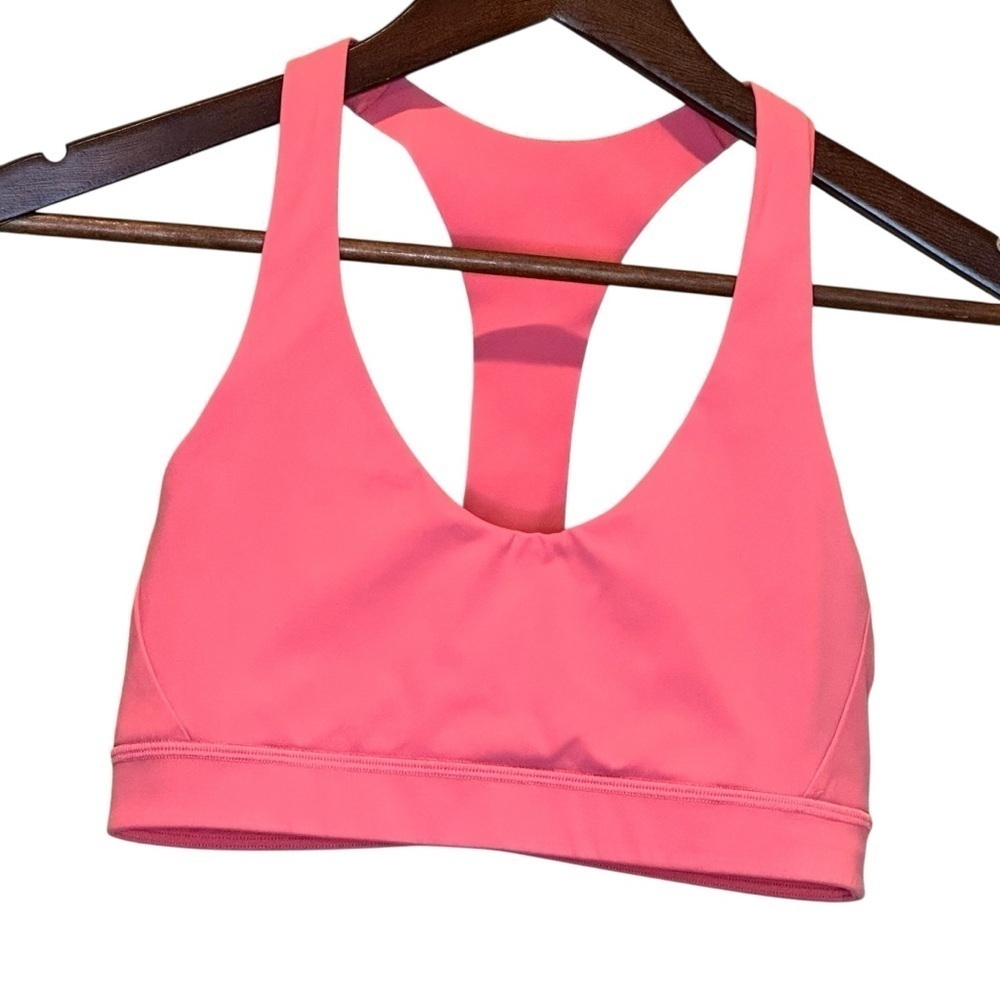 Lululemon Break Free Sports Bra Nulux In Flash Light Tone Coral Women's Size 6